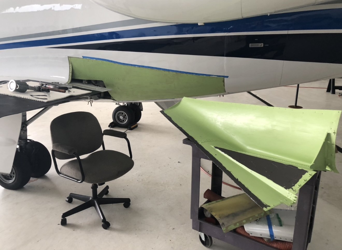 Donor fairing fit-up alongside airframe before final installation