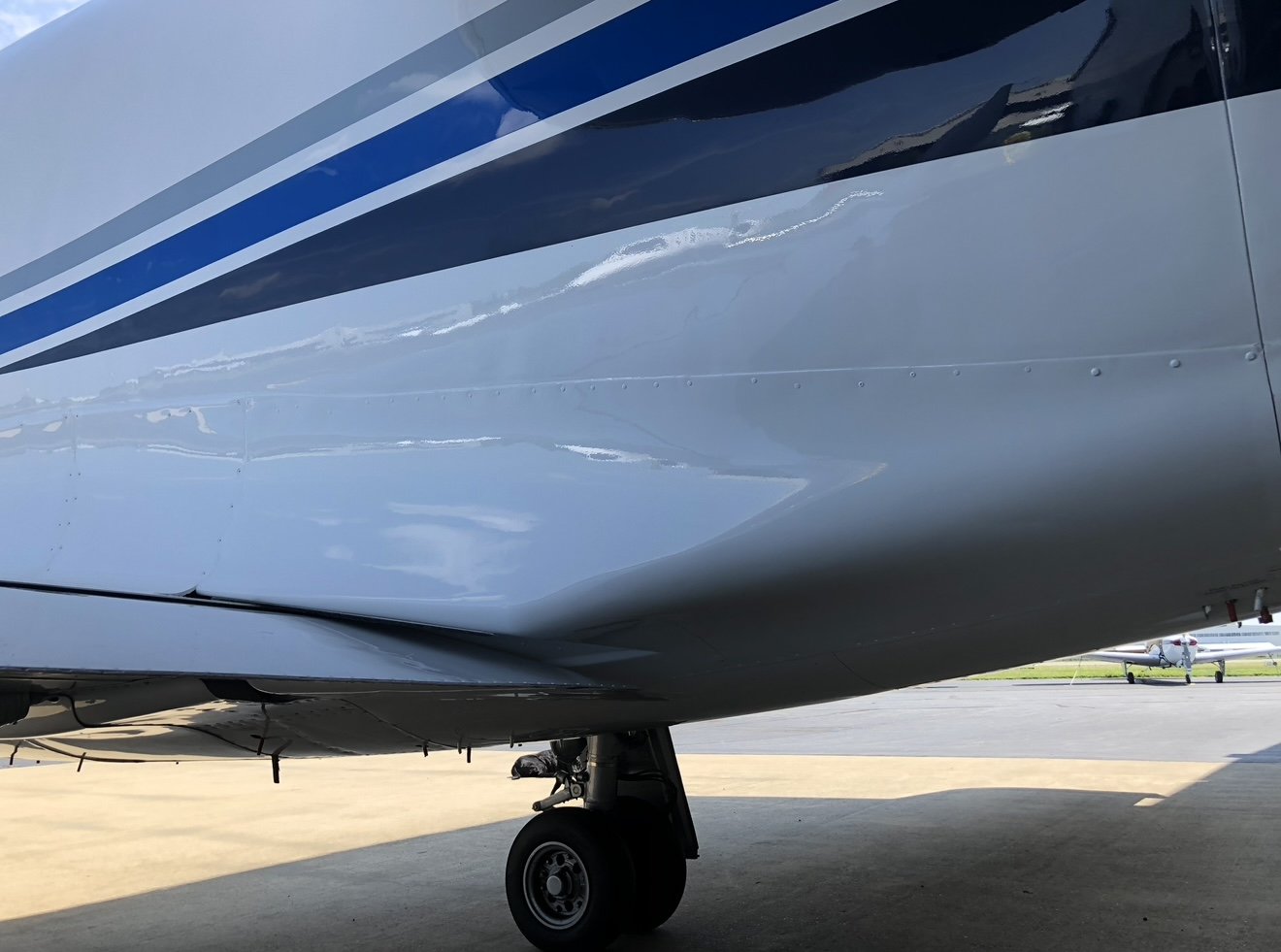 Learjet 55 fairing final repair, side profile